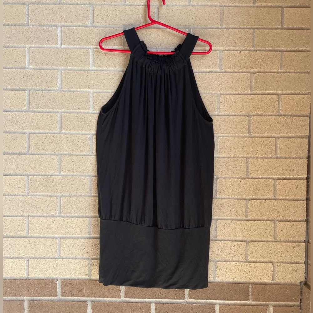 Express Sleeveless Black Runched Neck Shirt